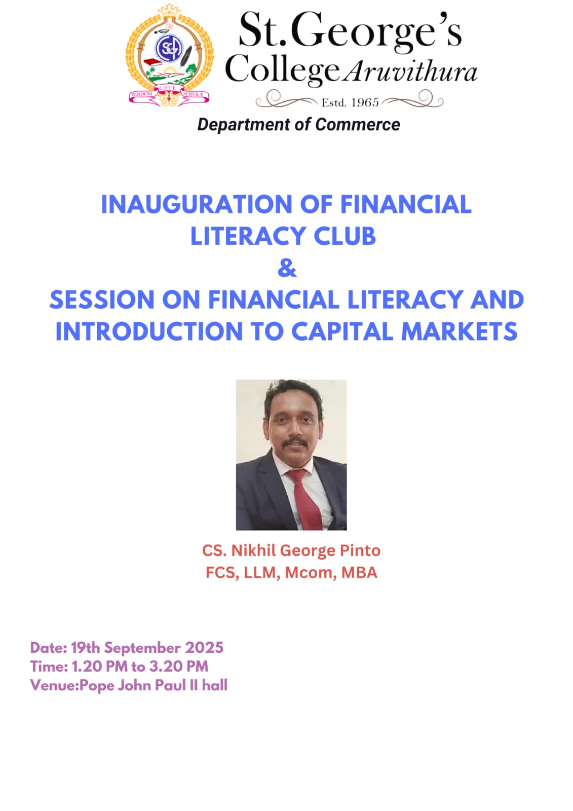 Inauguration of Financial Literacy Club